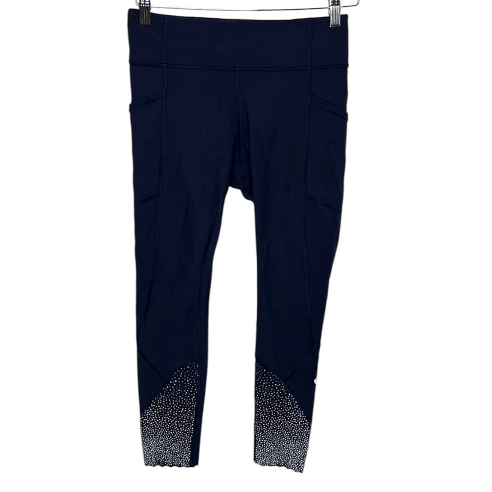 Lululemon Tight Stuff High-Rise Navy Cropped Leggings Women Size 6